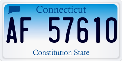 CT license plate AF57610