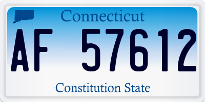 CT license plate AF57612