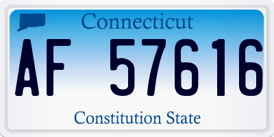 CT license plate AF57616