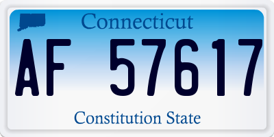 CT license plate AF57617