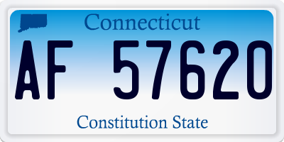 CT license plate AF57620