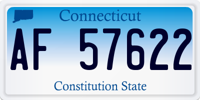 CT license plate AF57622