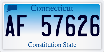 CT license plate AF57626