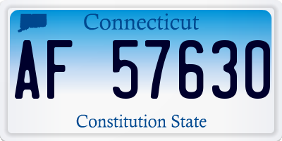 CT license plate AF57630