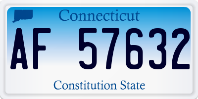 CT license plate AF57632