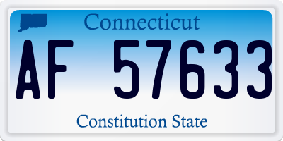 CT license plate AF57633