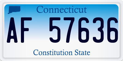 CT license plate AF57636