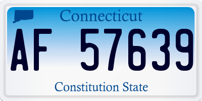 CT license plate AF57639