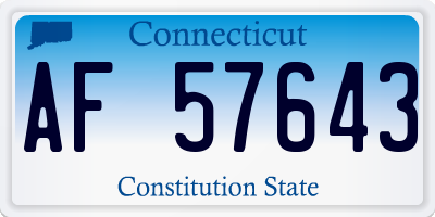 CT license plate AF57643