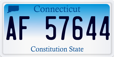 CT license plate AF57644
