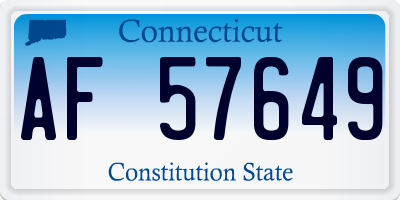 CT license plate AF57649
