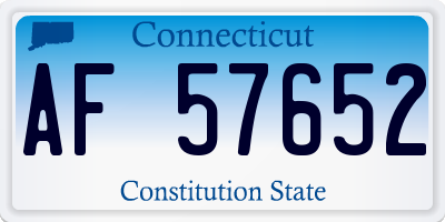 CT license plate AF57652