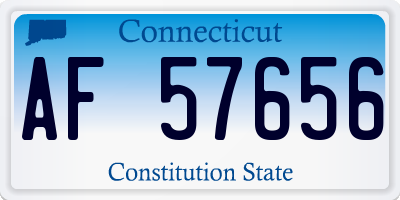 CT license plate AF57656