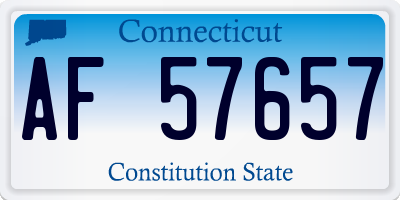 CT license plate AF57657
