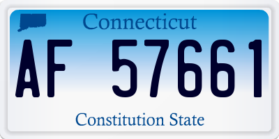CT license plate AF57661