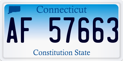 CT license plate AF57663