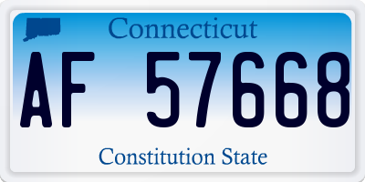CT license plate AF57668