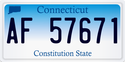 CT license plate AF57671
