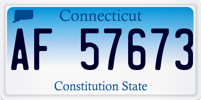 CT license plate AF57673