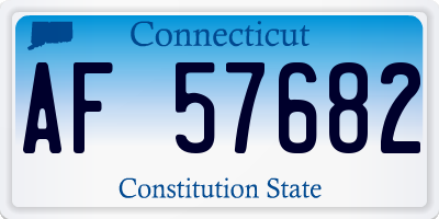CT license plate AF57682