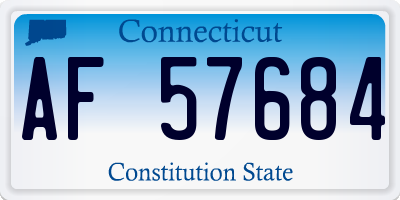 CT license plate AF57684