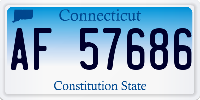 CT license plate AF57686