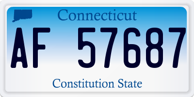 CT license plate AF57687