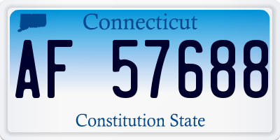CT license plate AF57688