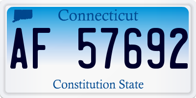 CT license plate AF57692