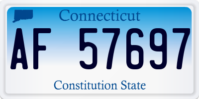 CT license plate AF57697