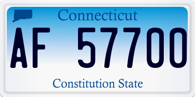 CT license plate AF57700