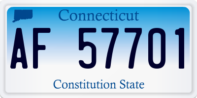 CT license plate AF57701