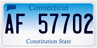 CT license plate AF57702