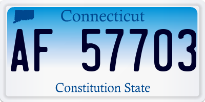 CT license plate AF57703