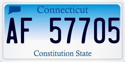 CT license plate AF57705