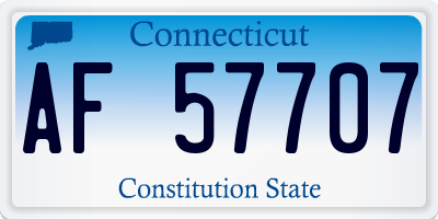 CT license plate AF57707