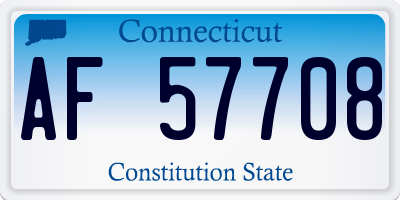 CT license plate AF57708