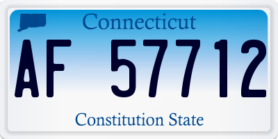 CT license plate AF57712