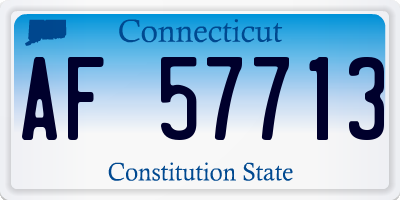 CT license plate AF57713