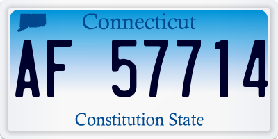 CT license plate AF57714