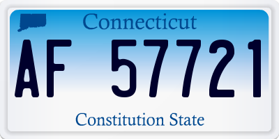 CT license plate AF57721