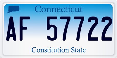 CT license plate AF57722