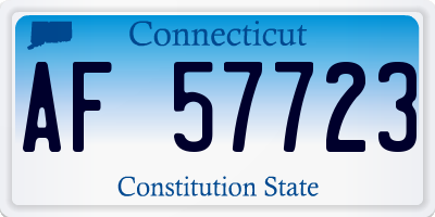 CT license plate AF57723