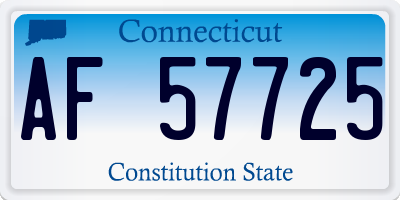 CT license plate AF57725