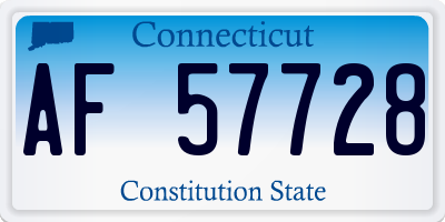 CT license plate AF57728