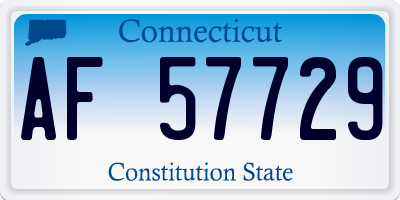 CT license plate AF57729