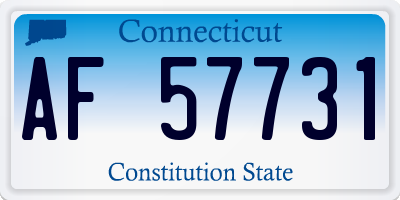 CT license plate AF57731