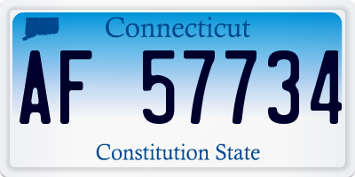 CT license plate AF57734