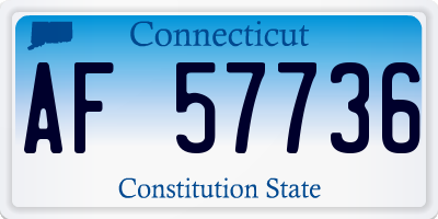 CT license plate AF57736