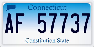 CT license plate AF57737